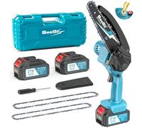 SEESII 8 Inch Mini Cordless Chainsaw with High Capacity 4000mAh x2 Batteries, 900W Powerful Electric Chain Saws with Oiler System, Handheld Battery Powered Saw for Tree Trimming Pruning