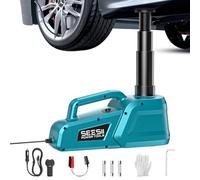 SEESII Electric Car Jack 12V: 5 Ton Hydraulic Car Jack with Remote Control & LED Light, 15.5-45 cm Lift Range Portable Tool for Sedan/SUV/Truck Emergency Roadside Tire Change & Garage Repair