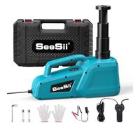 SEESII Electric Car Jack 5 Ton: 12V Hydraulic Car Jack with Remote Control & LED Light, 15.5-45 cm Lift Range Portable Tool for Sedan/SUV/Truck Emergency Roadside Tire Change & Garage Repair