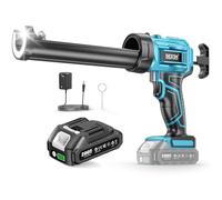 SEESII Electric Caulking Gun-Cordless Caulk Gun with 2000 mAh Battery, 4 Speed Adjustable, LED Light, Electric Silicone Gun Compatible with Makita 18V Battery for 10oz/300ml Cartridges