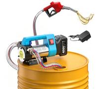 SEESII Fuel Transfer Pump Battery-Powered, 45L/min, Auto-Stop Fuel Nozzle | Cordless Pump Kit for Diesel Kerosene, 5m Suction & 10m Lift, w/ 4.0Ah Battery, Hoses, Filter,for Tractor Drum Boat Camper