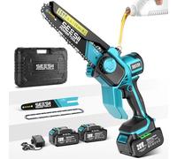 SEESII Mini Chainsaw Cordless 8 Inch & 6 Inch: Electric Battery Powered Chainsaw,2026 Upgraded Brushless Chain Saw with 2pcs 3000mAh,Tool-Free Chain Tension, Oiler, for Tree Branch Cutting (M8 Boost)