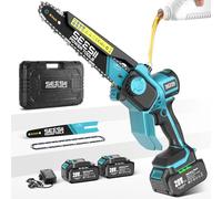 SEESII Mini Chainsaw Cordless 8 Inch & 6 Inch: Electric Battery Powered Chainsaw, Upgraded Brushless Chain Saw with 2pcs 3000mAh,Tool-Free Chain Tension, Oiler, for Tree Branch Cutting (M8 Boost)