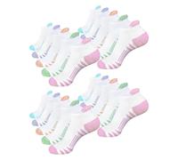 SEESUNO 10 Pairs Women's Running Socks, Breathable Cushioned Low Cut Ankle Socks, Moisture Wicking & Anti Blister Sport Socks for Ladies, Size 2.5-7.5 UK (10-Pack)