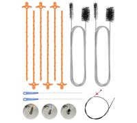 SEESUNO 11 Pcs Drain Unblocker Tool Set, Reusable Bath Plumbers Snake, Pipe Hair Cleaner Brush for Kitchen Bathroom Toilet Sink Plug Hole