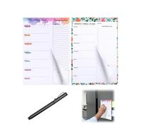 SEESUNO 120 Sheets Magnetic Shopping List Pad for Fridge, Tear Off Weekly Meal Planner Notepad with Pen for Convenient Shopping