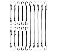 SEESUNO 15Pcs Bungee Cords with Carabiner Clips, 30cm 70cm Bungee Cord with Hooks for Car Boot, Camping Gear, Bike Racks (Black)