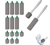 SEESUNO 16pcs Toilet Pumice Cleaning Stone, Replaceable Toilet Scrubber Pumice Stone with 2pcs Handles for Bathroom