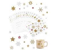 SEESUNO 18 Sheets Christmas Stickers for Card Making, 630 Pcs Snowflake Small Star Decorations Crafts for Card Making Scrapbook Holiday Envelope Seal