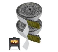 SEESUNO 2 Pack 3m x 10mm Fire Rope Seal - Self Adhesive Heat Resistant Stove Tape for Wood Stove, Log Burner, Fireplace Door & Chimney Repair