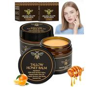 SEESUNO 2 Pcs Beef Tallow Honey Balm, Moisturizing Organic Grass Fed Tallow Raw Honey Face Cream Skin Care