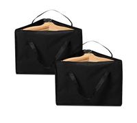 SEESUNO 2 Pcs Black Coat Hanger Storage, Foldable Coat Hanger Storage with Two Carry for Travelling