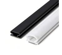 SEESUNO 2 Pcs Draught Excluder for Doors, Self Adhesive D Shape Rubber Door Seal Strip for Door Frame Insulation Soundproof,Suit for 4 to 6mm Gap (32 ft Black and 32 ft White)