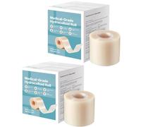 SEESUNO 2 Pcs Hydrocolloid Roll 5cm x 5m, Cut to Size Waterproof Dressings Tape, Self Adhesive Ultra Absorbent Bandages Patches for Body
