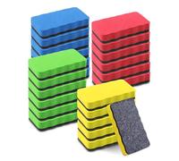 SEESUNO 24 Pcs Whiteboard Eraser Magnetic, 4 Colors White Board Rubber for Office Home School
