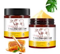 SEESUNO 2Pcs Beef Tallow Skin Care, Tallow and Honey Balm Moisturiser Cream Deeply Nourishing for Face Body Dry Skin