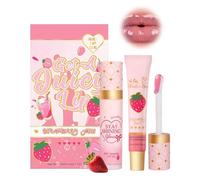 SEESUNO 2PCS Lip Oil and Lip Conditioner Set, Moisturizing Hydrating Lip Gloss Set for Teenage Girls(strawberry)