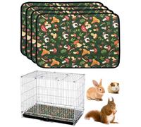 SEESUNO 4 Pcs Guinea Pig Cage Liner, Waterproof Air Dry Non Slip Pee Pads, Accessories for Small Animals, Cat, Rabbit