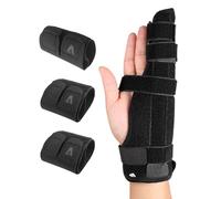 SEESUNO 4 Pcs Little Finger Splint Set, Ring or Pinky Joint Double and Single Splints for Left and Right Hand (M)
