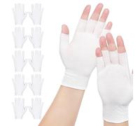 SEESUNO 5 Pairs Fingerless Cotton Gloves for Dry Hands, Cotton Gloves for Sleeping, Spa, Skin Treatment & Daily Hand Care