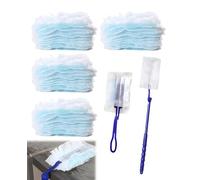 SEESUNO 50 Pcs Duster Refills for Magnet Dusters, with 1 Standard Handle & 1 Telescopic Pole, Disposable Dust Magnet Refills, Pet Hair for Home, Office Cleaning