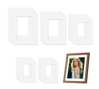 SEESUNO 60 Pcs Picture Mounts for Frames Cut to Size, 4 Sizes White Photo Mounts