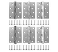 SEESUNO 6Pcs Heavy Duty Door Hinges, 4 Inch Stainless Steel Ball Bearing Internal Hinge with 48 Screws for Wood Windows Drawer Closet