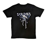 Seether T Shirt Dead Butterfly Band Logo Official Mens Black M