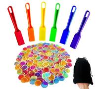 SEETOOOGAMES Magnetic Bingo Chips Wands - 6 Color 600 Metal Chips with 6 Wands for Classroom