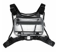 Unique Clear Bag for Stadium Events, Transparent Chest Clear Backpack for Stadium Events, Fanny Packs for Women & Men with Pockets & Adjustable Straps, Black, Clear Chest Bag