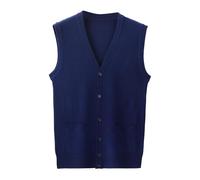 Seeveless Jumpers for Men UK Lightweight Knitted Gilets Casual Knitted Waistcoats Buttons Down V-Neck Sweater Vests Ribbed Crochet Sleeveless Cardigan Jacket Knit Tank Tops with Pockets Plus Size