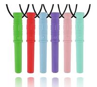 Seeway Sensory Chew Toys for Autistic Children, Silicone Autism Chew Necklace, Oral Motor Chewing Toys for ADHD, Biting or Special Needs (6 Pack)