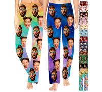 SeeWeLove Custom Pajama Pants for Women Men, Personalized Photo Pajama Pants with Dog Pet Face, Picture Pj Bottoms Gift for Her Him