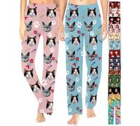 SeeWeLove Custom Pajama Pants for Women Men, Personalized Photo Pajama Pants with Dog Pet Face, Picture Pj Bottoms Gift for Her Him