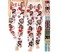 SeeWeLove Custom Pajama Pants for Women Men, Personalized Photo Pajama Pants with Dog Pet Face, Picture Pj Bottoms Gift for Her Him