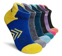 SEEYAN Merino Wool Ankle Hiking Socks Running Thick Cushion Breathable Work No Show Socks For Men Women 6 Pairs (6 Pairs Mix Color B, 3-7)