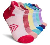 SEEYAN Merino Wool Ankle Hiking Socks Running Thick Cushion Breathable Work No Show Socks For Men Women 6 Pairs (6 Pairs Mix Color A, 3-7)