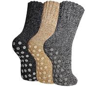 SeeyAN Merino Wool Grip Socks For Womens Non Slip Ski Boot Hiking Thermal Winter Warm Cozy Anti Skid Socks 3 Pairs