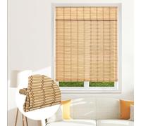 SEEYE Cordless Bamboo Blinds - Light Filtering Roller Shades, Natural Roman Blind, Easy to Install for Windows, Doors, Patio, Bedroom - 24" W x 64" H