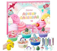seeykey Slime Advent Calendar 2024 for Kids Boys Girls,DIY Fluffy Crystal Slime Kids Christmas Advent Calendar 24 Days Countdown Advent Calendar,Christmas Surprises Gift with DIY Slime