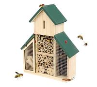 Seezengreen 3-Layer Wooden Insect House with Green roof Multiple Rooms and Capacity,Insect Hotel,an Outdoor Hanging Habitat for Bee Butterfly Ladybugs,Bee Box,Butterfly Habitat for Garden
