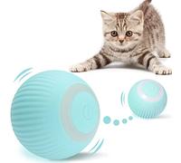 SEEZSSA Interactive Cat Toys Balls, Automatic Cat Ball with LED Light, USB Rechargeable, 360° Rotating Smart Kitten Toys for Indoor Cats Funny Stimulate Hunting Instinct Chasing Ball, Blue