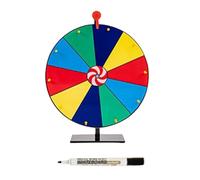 Sefdrert 16In 10 Slots Editable Wheel with Dry Erase Pen for Fortune Game Board Game