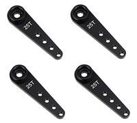 Sefdrert 4PCS 37Mm 25T Metal Extension Steering Servo Arm Horn for RC Car Crawler Parts,Black