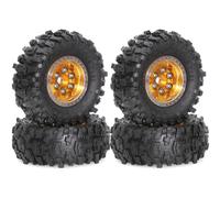 Sefdrert 4pcs 51mm Metal Beadlock Wheel Rim Rubber Tire Set for FCX24M Camel Cup 1/24 RC Crawler Car Upgrade Parts Accessories