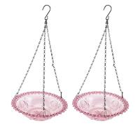 Sefdrert Bird Flower Shaped Hanging Bird Feeder Birdbath for Garden Outdoor Decor Bird Feeder Supplies Light