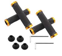 Sefdrert Cycling Handlebar Anti-Skid Rubber Bicycle Grips Mountain Bike Lock on Bicycle Handlebars End Grips Gold