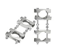 Sefdrert Double Antenna Mast Clamp Kit forTV CB Ham Flag Post V Jaw Block toMast Clamp Mounting Bracket Holder