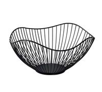 Sefdrert Fruit Basket Iron Container Bowl Drain Display Home Table Snacks Storage Bread Tray High Black
