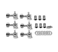 Sefdrert Guitar Sealed Small Peg Tuning Pegs Tuners Machine Heads For Acoustic Electric Guitar Guitar Parts(Silver 6R)